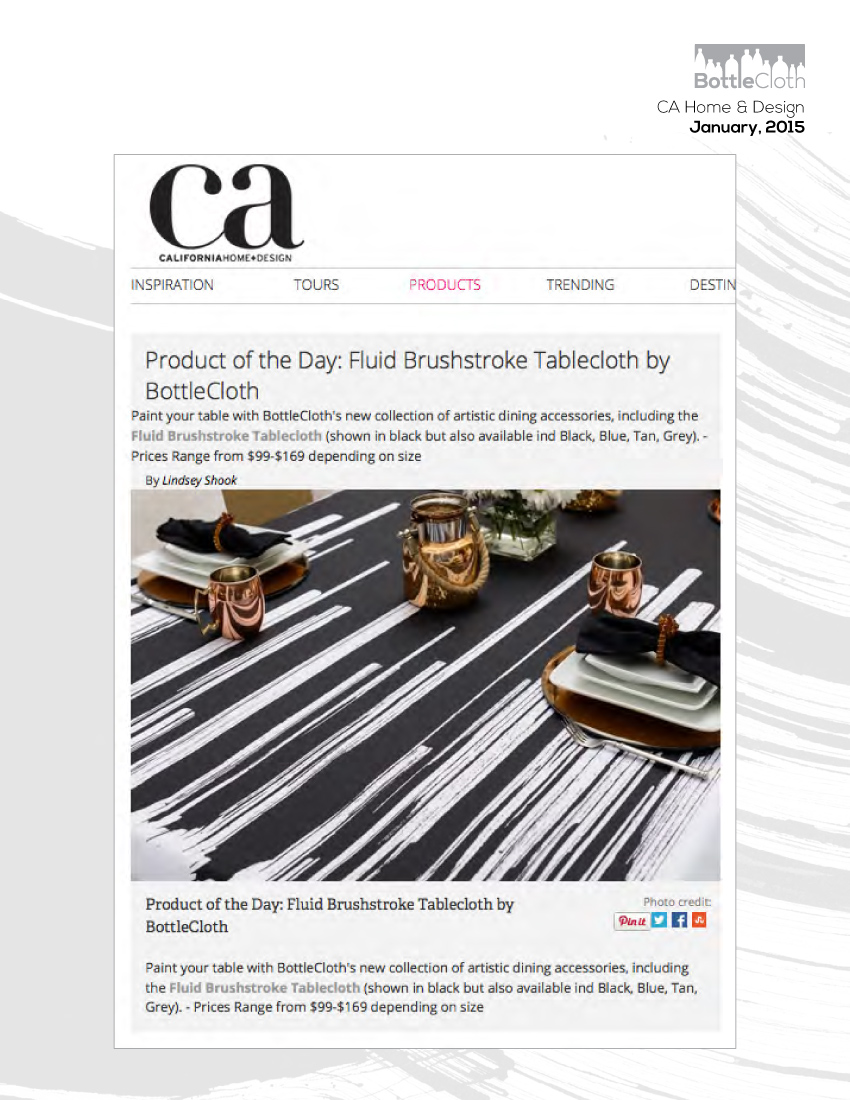 BottleCloth Press - California Home & Design